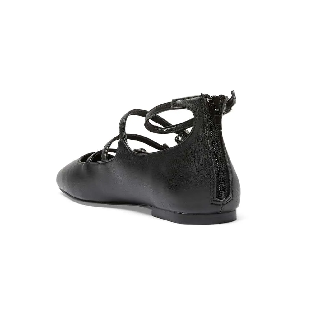 Samira Flat in Black Smooth