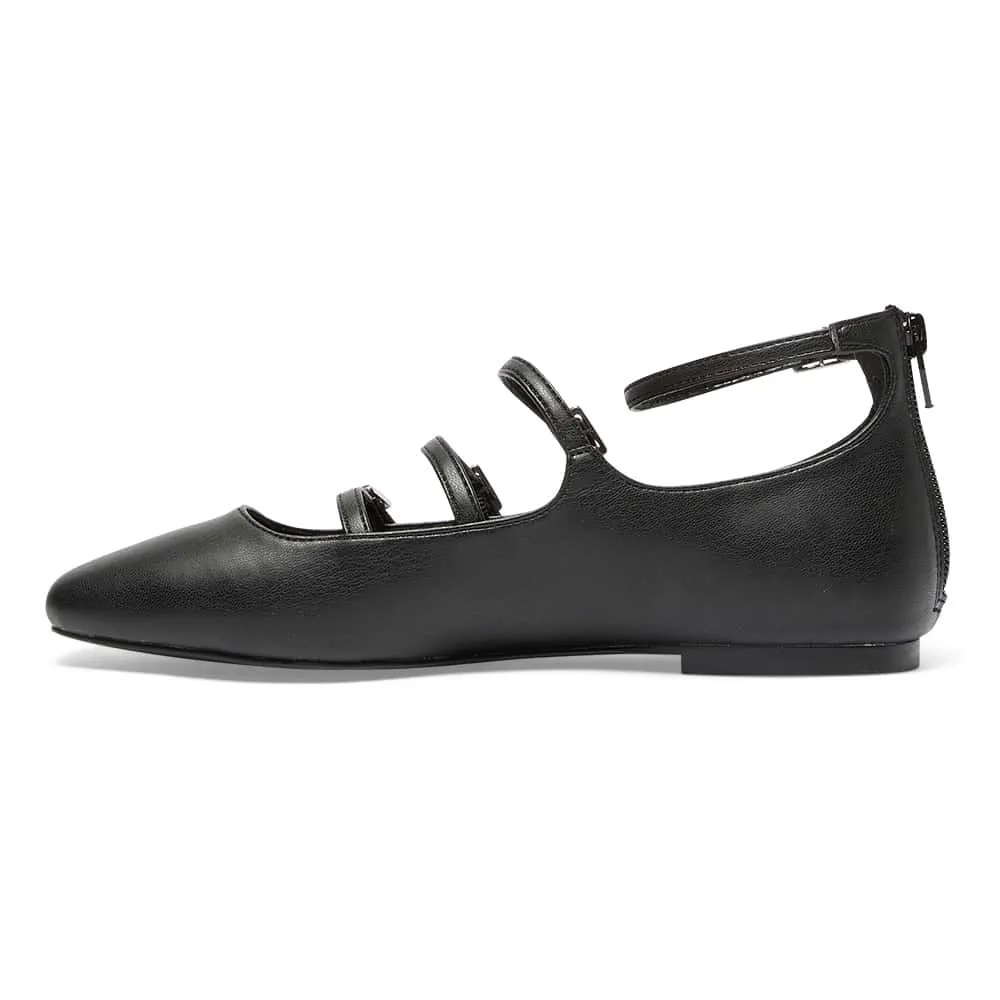 Samira Flat in Black Smooth