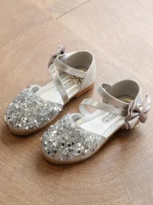 Silver Sequin Ballerina Flats By Liv and Mia