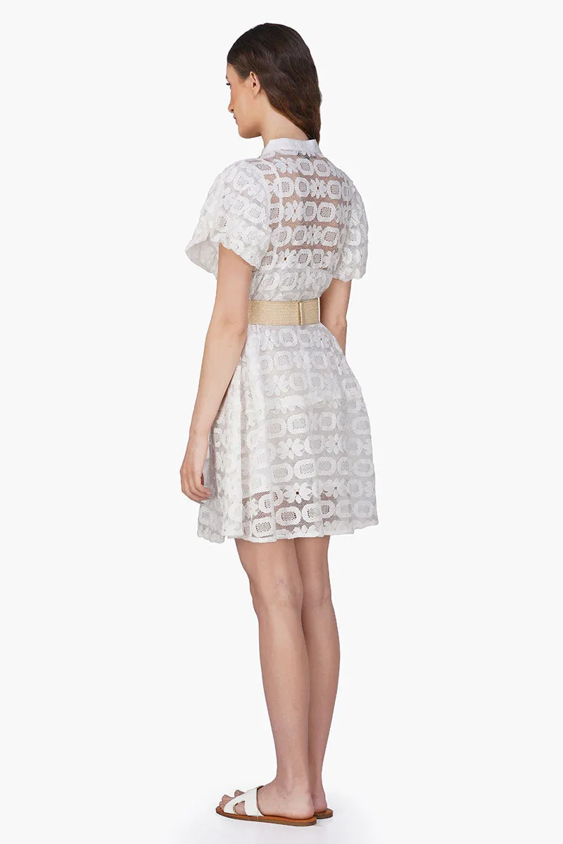 Snow-white Lace Short Dress