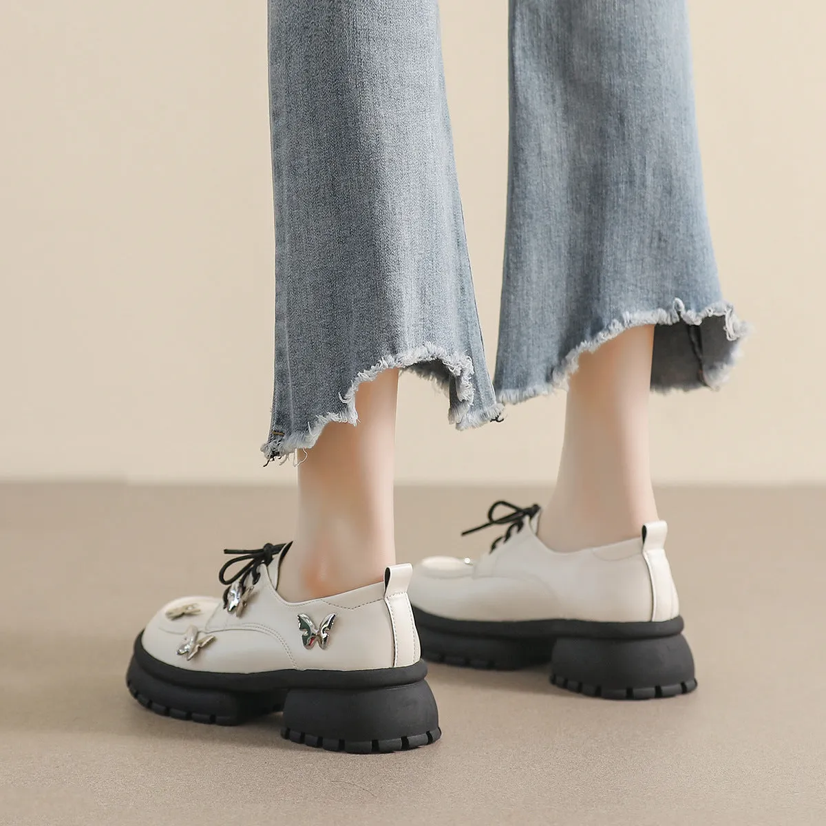 Women Fashion Cute Casual Thick Soled Loafers