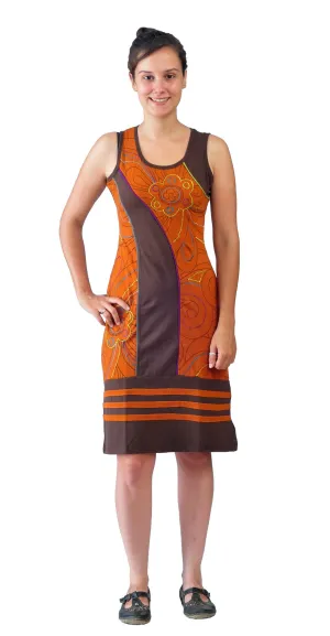 womens-sleeveless-dress-with-colorful-flower-lining-embroidery(No Exchange/ No Refund)