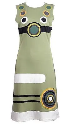 womens-sleeveless-dress-with-multicolored-circle-patch-design